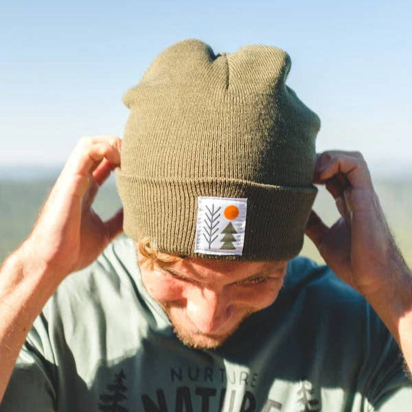 Olive Evergreen Cuffed Beanie