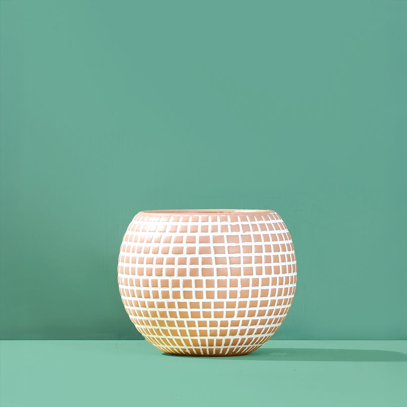 Small Disco Ball Ceramic Planter - Sand