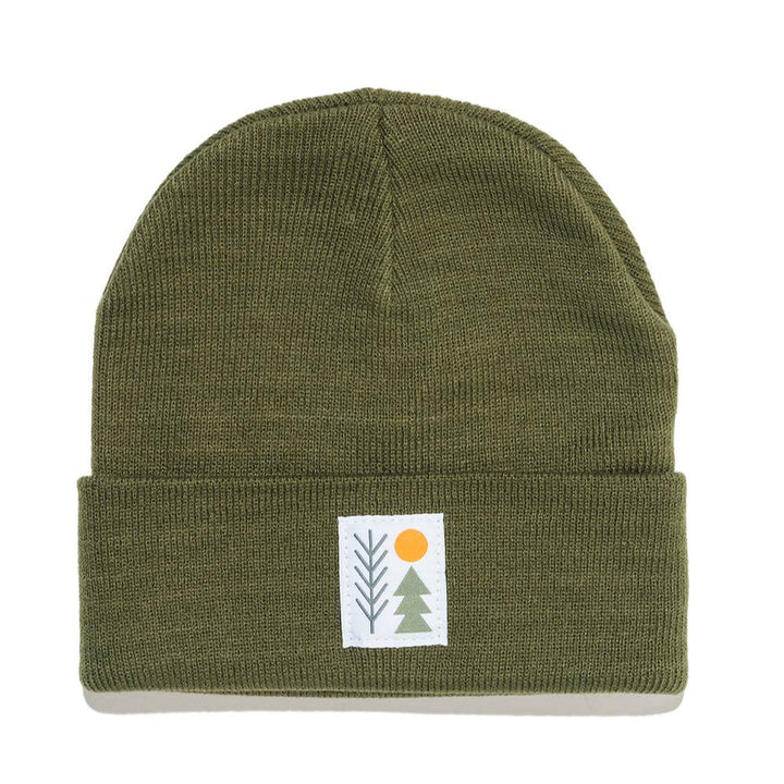 Olive Evergreen Cuffed Beanie