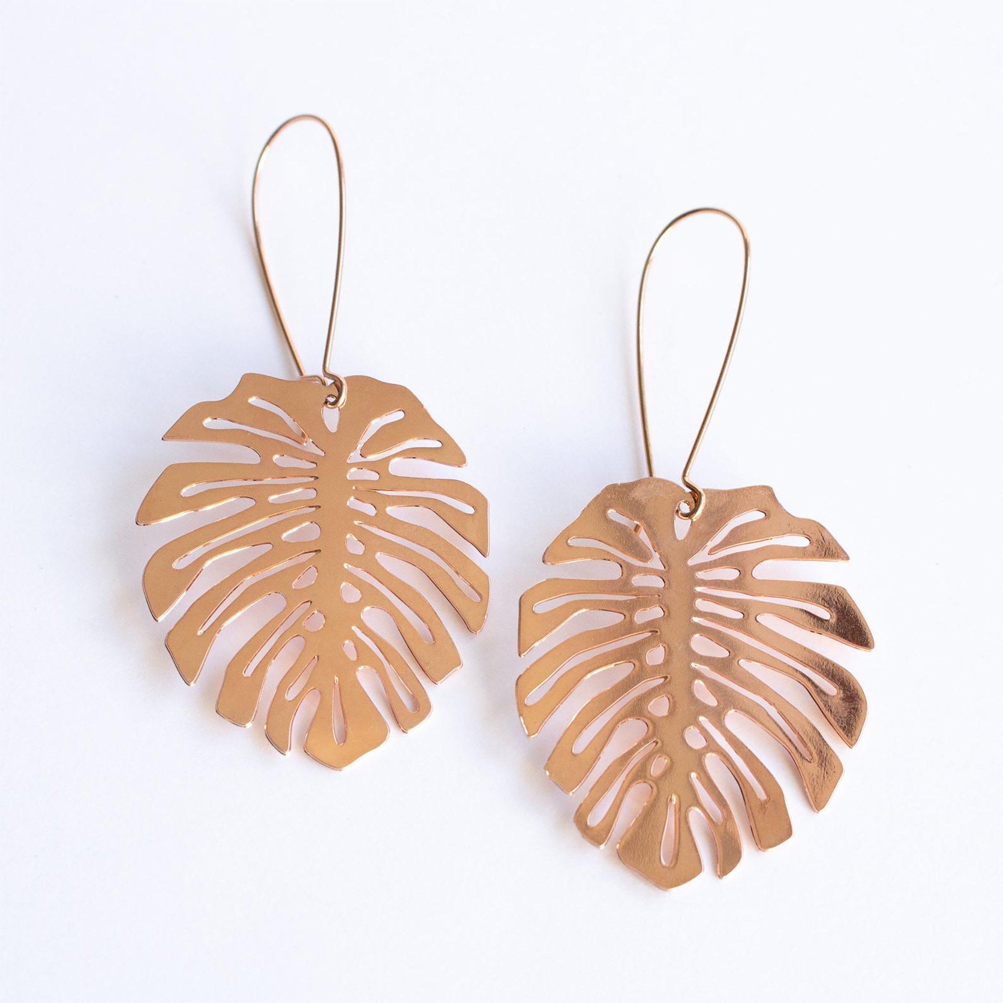 Leaf Bridal Earrings, Rose Gold Crystal Wedding Earrings, Bridal Necklace,  CLIP ON, Vintage Style Drop Earrings, Falling Leaves Earrings - Etsy Israel